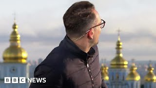 BBC reporter ducks as explosions rock Ukraine's capital Kyiv - BBC News