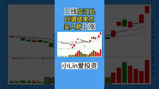 三线交汇处，回调结束点，买入就上涨  #shorts   #股市   #均线