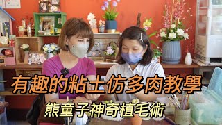 有趣的粘土仿多肉教學，熊童子神奇的植毛術［翡歐娜視記］ep.67#DIY