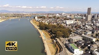 福岡ドローン（久留米市　水天宮と筑後川　4K）