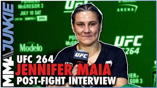 Jennifer Maia reacts to Jessica Eye bloodbath, wants title shot | UFC 264 interview