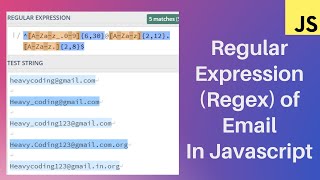 email validation in javascript in hindi | Regular Expression Javascript tutorial for beginners - 41