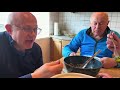 german family eats chinese food for the first time cucumber egg drop soup and fried noodles