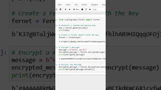 Encryption and Decryption in Python | Easy Tutorial #shorts
