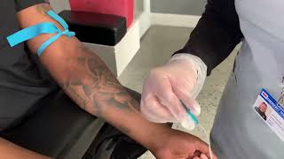 Phlebotomy using a butterfly needle properly!! Phlebotomy