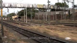 Train departs from Erode junction, Tamil Nadu