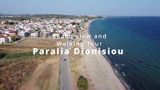 Paralia Dionisiou Beach view and Walking Tour, Halkidiki, Greece