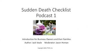 Sudden Death Checklist - Intro for Families and Business Owners