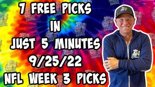 7 Free NFL Betting Picks ATS & Totals Sunday 9/25/22 Week 3 NFL Tips and Predictions