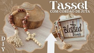 DIY: TASSEL/FRANJA COM PINGENTE CRUZ  E COM [CORDÃO DE JUTA]