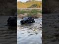 Jeep wrangler rubicon (MN Model MN128 black) crossing the river | Waterproof test