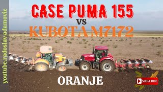 CASE PUMA 155 vs KUBOTA M7172 : Oranje ; Plowing