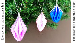 Stella Di Natale Kanzashi.Diy Kanzashi Karacsonyi Fenyo Fuggodisz How To Make Kanzashi Christmas Tree Ornaments