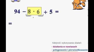 Kolejność wykonywania działań - odejmowanie, mnożenie i dodawanie