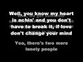 Miley Cyrus - Two more lonely people (with lyrics)