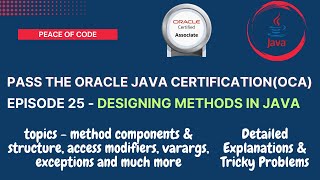 Java Certification-OCA | Methods in Java | All Concepts & Questions | #javatutorial #oca