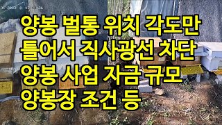 양봉 벌통 위치 각도만 틀어서 직사광선 차단 양봉 사업 자금 규모 양봉장 조건 등