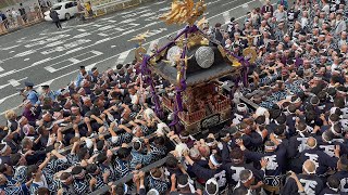 【下谷神社大祭 2024】神輿 上野駅前 歩道橋上から　御本社神輿渡脚輿