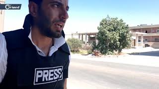 شاهد استهداف فريق أورينت من قبل طيران أسد في بلدة حاس - سوريا