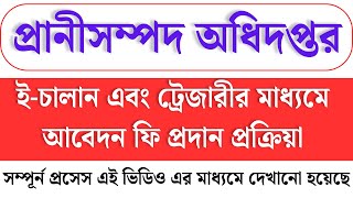 প্রাণিসম্পদ অধিদপ্তরে আবেদন ফি প্রদানের প্রক্রিয়া। সোনালী ব্যাংক ই-চালান/ট্রেজারি পেমেন্ট  প্রসেস