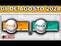 Resultado PICK3 Y PICK4 NOCHE JUEVES 08 de agosto de 2024 #chance #pick4 #pick3