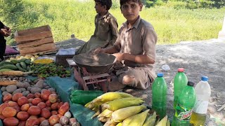 Poor Boy Selling Vegetables | Village life In Pakistan