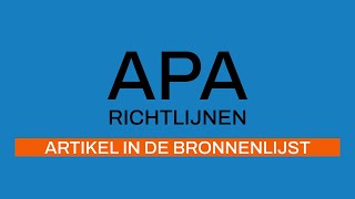 APA-richtlijnen 7e editie: Tijdschriftartikel