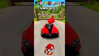 Sonic Car Jump Challenge For Shadow, Amy, Knuckles, Dr Eggman and Friends 🤣❌#short #beamngdrive