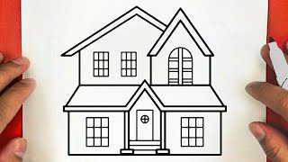 كيف ترسم منزل سهل خطوة بخطوة / رسم سهل / تعليم رسم منزل سهل / How to draw a house easy step by step