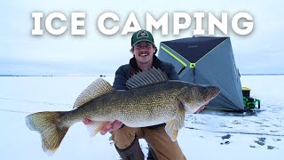 Camping on the Ice for 48 HOURS to Catch TROPHY CANADIAN WALLEYE