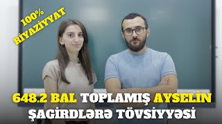 ✅️❗️👉648.2 bal toplamış Riyaziyyat müəllimi Ayselin şagirdlərə dəyərli məsləhətləri #buraxılış