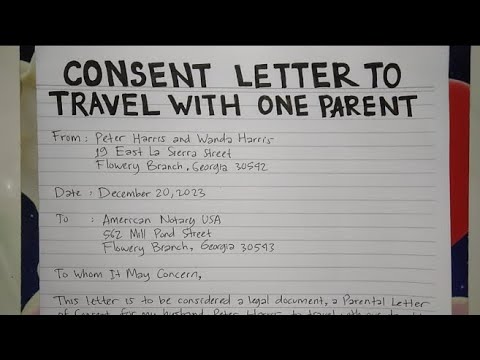 What is a parent consent letter?