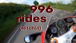 Ducati 996 onboard - Codicote to Hitchin, and (sort of) back