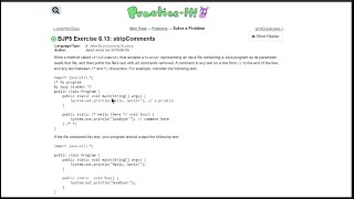 Java Practice It || 6.13 stripComments || file processing, nested while loop, .subString(), Strings