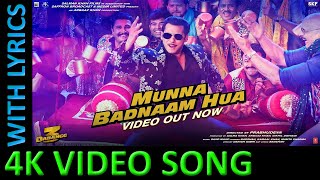 4K Video Song Munna Badnaam Hua: Dabangg 3 | Salman Khan | Lyrics | New Song | Video Song | Music