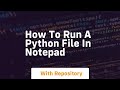 how to run a python file in notepad