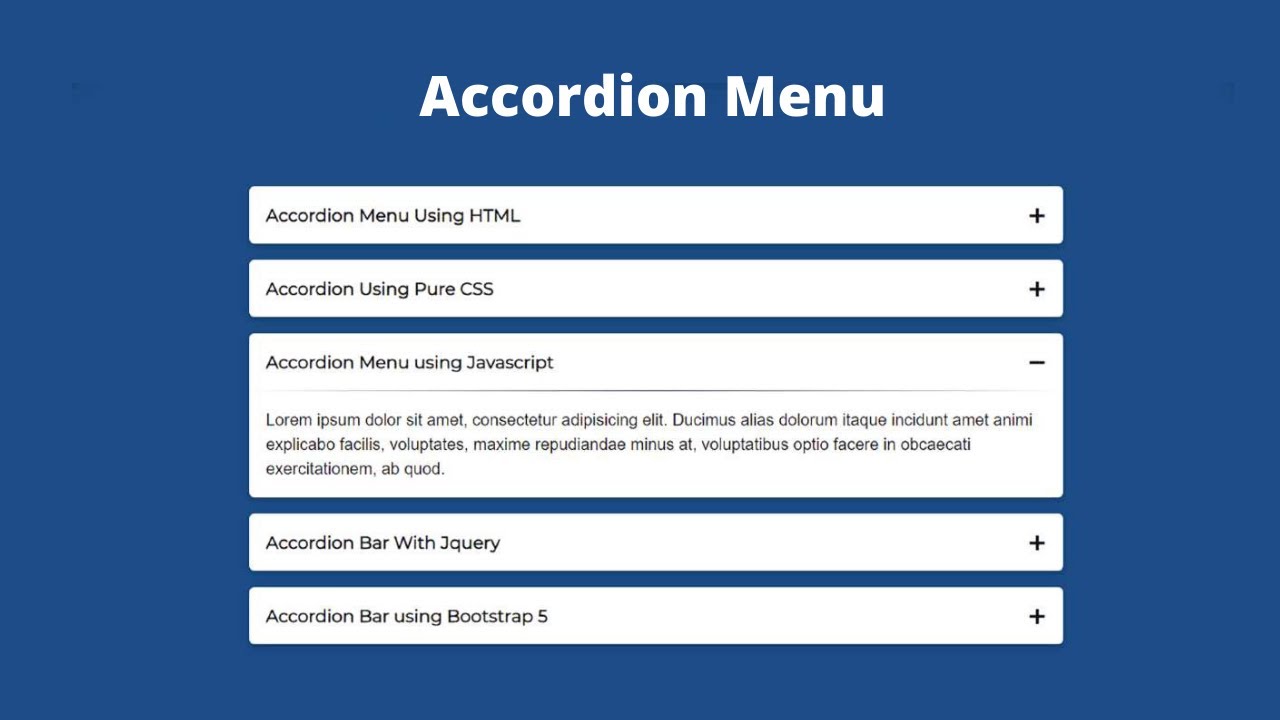 Simple Accordion Menu Using Html And Css Only At Nicholas Bruny Blog