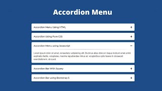 Responsive Accordion Menu Using only HTML CSS & JAVASCRIPT