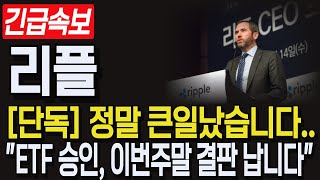 [리플 XRP] 긴급속보! 정말 큰일났습니다..! \