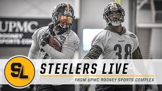 Stevan Ridley & Jaylen Samuels Practicing Reps as Starting RB | Steelers Live