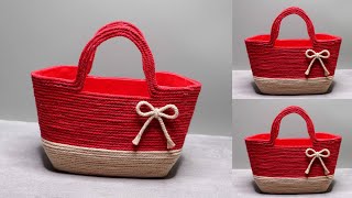 Tas Cantik dari Jerigen Plastik Bekas | Tas Tali Katun | Best out of waste | Jerry Can Craft Ideas