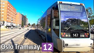 ⁴ᴷ⁶⁰ Exploring Tram Line 12 in Oslo, Norway