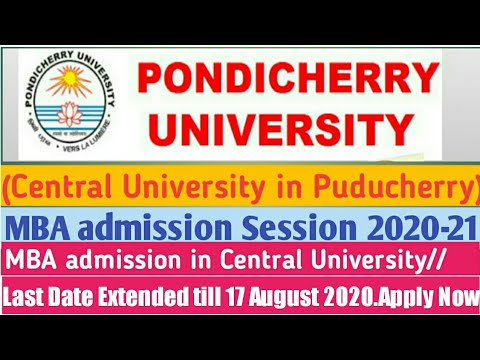 Pondicherry University//MBA Admission Session 2020-21//Low CAT Score ...