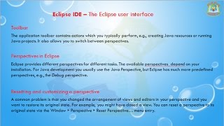 Lesson - 06 : Eclipse IDE - The Eclipse user interface