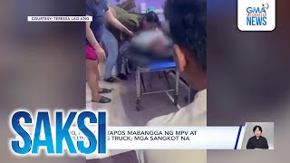 Lalaki, patay matapos mabangga ng MPV at magulungan ng truck; mga sangkot na driver, sumuko | Saksi