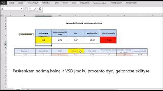 Individualios veiklos kainos skaičiuokle