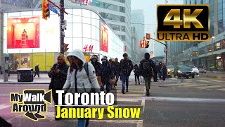 A Toronto January snow walk in downtown Toronto (4k walking video)