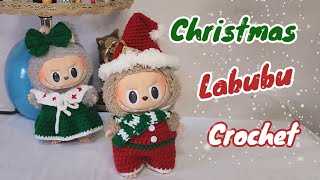 Christmas clothes for Labubu crochet pattern, Easy to follow step by step