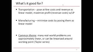 Linear programming (ECE 592 Module 22)
