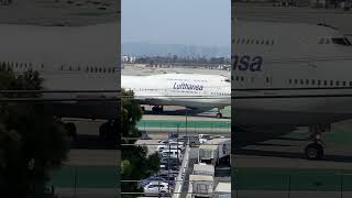 Rare spotting at LAX - Lufthansa LH457 taxing on runaway 25L.